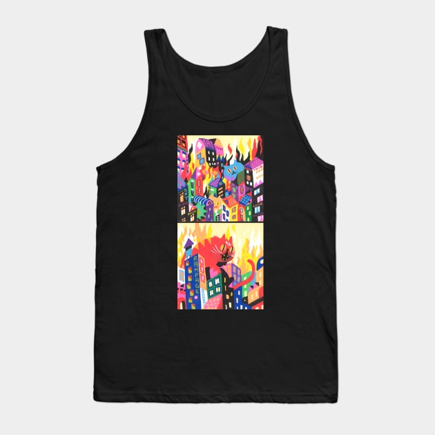 Cat Rampage Tank Top by Clement